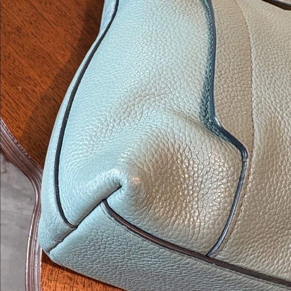 Coach Scout hobo bag  24770 pebbled Leather mineral blue gunmetal HW EUC - Picture 15 of 17